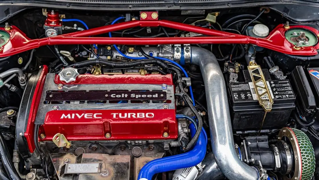 High-performance turbo engine highlighting water methanol injection benefits for power and cooling