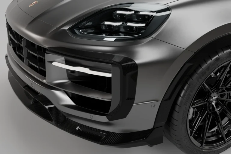 Porsche Cayenne Turbo GT carbon front bumper canards by ASM dry pre-preg carbon