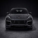 Front view of Porsche Cayenne Turbo GT dry carbon front splitter – ASM Sports Tech aerodynamic lip