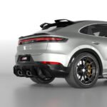 Installed view of carbon fibre rear diffuser on Porsche Cayenne Turbo GT Coupé