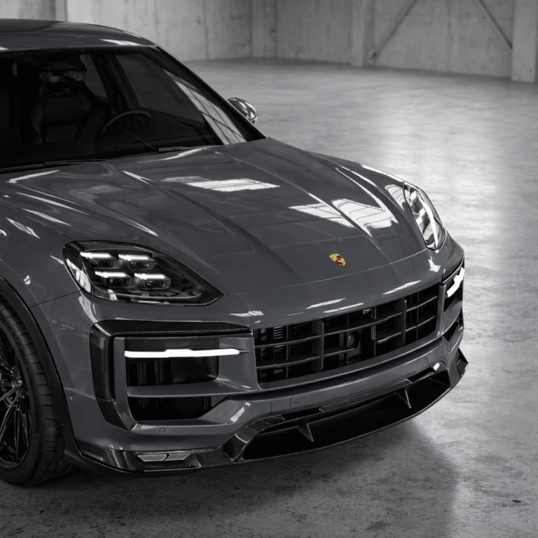 Porsche Cayenne Turbo GT carbon front splitter by ASM Sports Tech dry pre-preg carbon aero lip