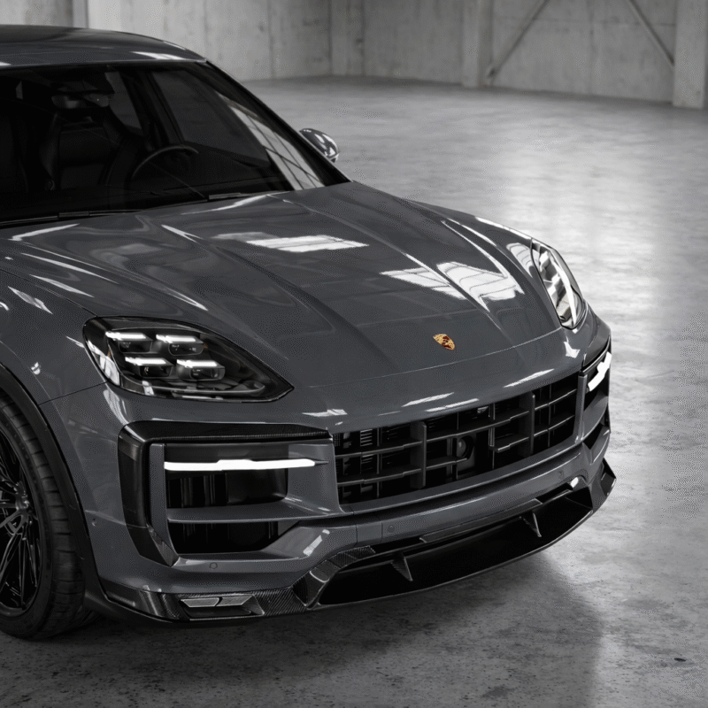 Porsche Cayenne Turbo GT carbon front splitter by ASM Sports Tech dry pre-preg carbon aero lip