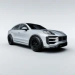 Close-up detail of dry pre-preg carbon splitter for Porsche Cayenne Turbo GT – ASM Design weave finish