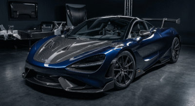 Lightweigt Carbon Fibre Components On High Performance Sports Car Demonstrating Advanced Performance Engineering