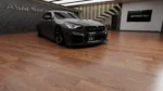 BMW G87 M2 dry carbon intake grilles fitment detail showing precise OEM+ bumper alignment