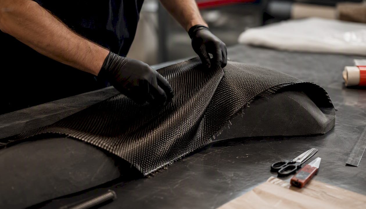 Spread-Tow Carbon Fiber Fabric On Mold Surface