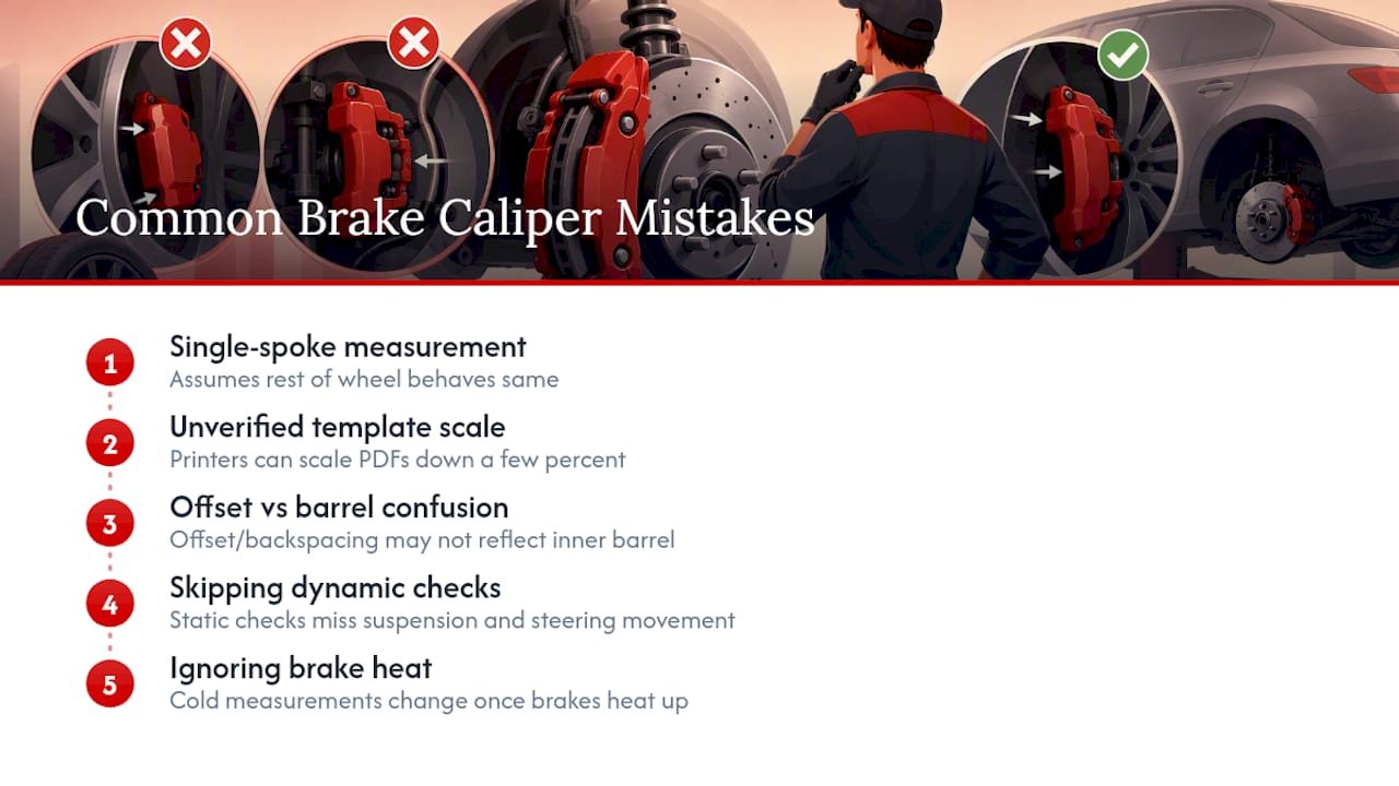 Diagram Of Common Brake Caliper Clearance Measurement Mistakes