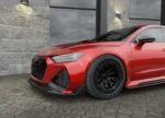 Direct rear view of the Audi RS7 C8 with ASM carbon diffuser and rear wing fitted