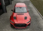 Side profile of the Audi RS7 C8 showing ASM carbon side skirts, splitter and rear wing as one continuous line