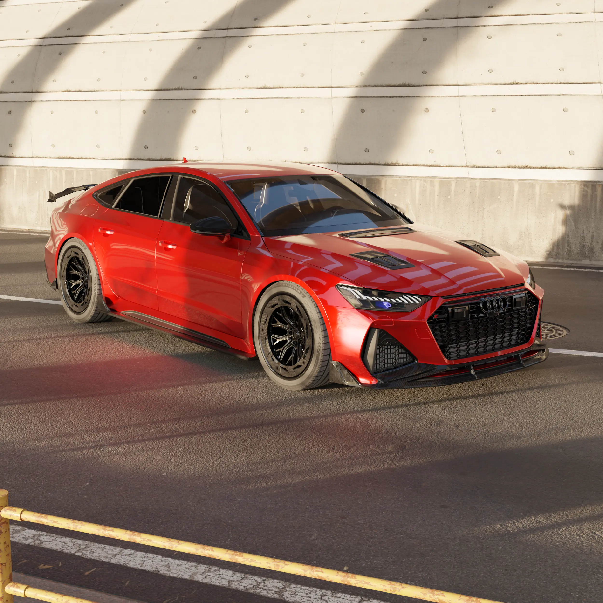 Audi Rs7 C8 With The Asm Sports Tech Carbon Fibre Body Kit Front Three Quarter View