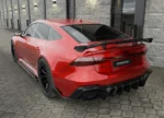 Close-up of the ASM pre-preg carbon rear wing on the Audi RS7 C8